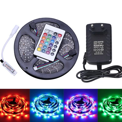 RGB Light Bar SMD 2835 5M 300 LED Flexible+2A Power Adapter+24 Button Controller - Image 1 of 4