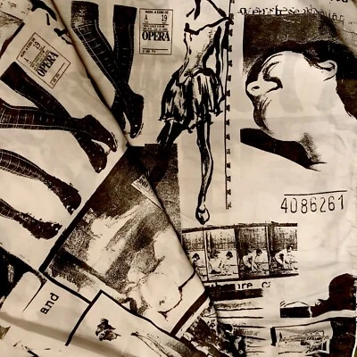 Rare! VTG RALPH Ralph Lauren Gray / White Magazine Print Twin Duvet Cover USA - Image 1 of 4