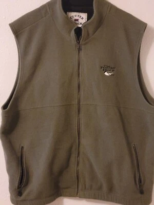 Cutter and Buck Fleece Vest Men's Size XXL OLIVE GREEN Powder Horn Logo Sheridan - Image 1 of 4