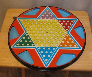VINTAGE OHIO ART TIN CHINESE CHECKERS/KING ROW CHECKERS NO GAME PIECES ! - Picture 1 of 6
