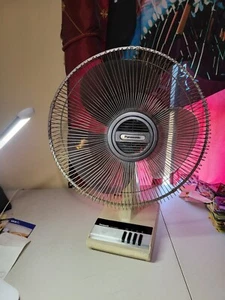 VTG Panasonic 5 Way Oscillation Desk Fan 16" Black Blades F-1609 Electric Large - Picture 1 of 6