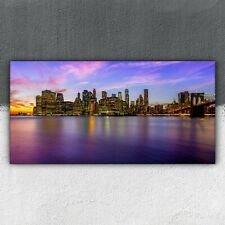 Canvas Ready To Hang Photo Art Decor 100x50 Sunset View of Manhattan