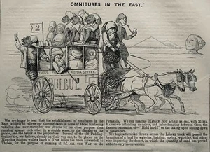 c1847 ESFINGE EGIPCIO TEBAS - ÓMNIBUS EN EL ESTE Estampado Antiguo Original - Imagen 1 de 2
