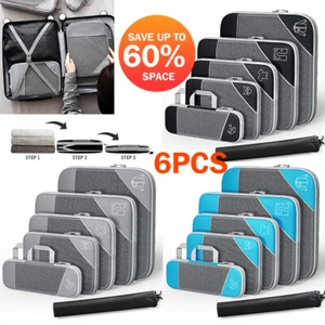 Travel Luggage Bags Portable Storage Clothes Organizer Compression Packing Cubes - Picture 1 of 18