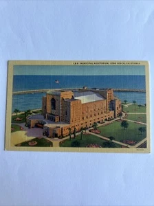 Municipal Auditorium Long Beach California Vintage Linen Postcard - Picture 1 of 4