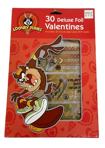 VINTAGE LOONEY TUNES  VALENTINES DAY CARDS - 30 DELUXE FOIL VALENTINES - Picture 1 of 2