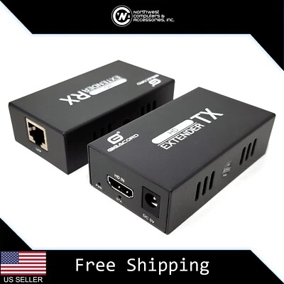 HDMI Extender Over Cat5e or Cat6 LAN 1080p 60Hz Up to 164 Ft (50M) Long Cable - Image 1 of 4
