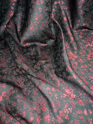 1 mtr black/red floral dress,upholstery brocade fabric..58”wide (147cm) - Image 1 of 4