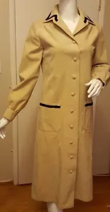 Vera Maxwell for I. Magnin, Beige, Ultra-Suede, Lace trim, Coatdress, (Sz Med.) - Picture 1 of 12
