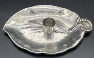 International Sterling Silver Lily Pad Leaf Form Candlestick / Chamberstick N306 - Picture 1 of 11