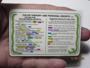 Color Therapy & Personal Growth Card 3.5 x 2.25" Copyright 1983 CTPGC-1 - Imagen 1 de 5