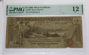 1896 PMG F12 - $1 One Dollar Silver Certificate Educational Note FR 225 #48554F - Picture 1 of 2