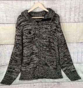 Projek Raw Men’s XL Full Zip Mock Neck Gray Black Cozy Winter Sweater NWT - Picture 1 of 23