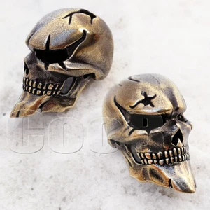 CooB JOKER SKULL Bronze Paracord Bead Beads Charm Pendant for Lanyard Bracelet - Picture 1 of 8
