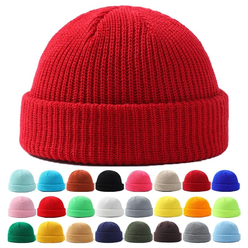 Invierno Cálido Tejido Puños Gorro Hombres Mujeres Pescador Reloj Gorra Calavera Gorra Diario Sombrero Foto 1 de 4