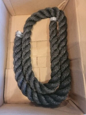 LAWRENCE METAL ROPE-TWST-33-06/0 Barrier Rope 1-1/2" X 6' Length Black No Ends - Image 1 of 2