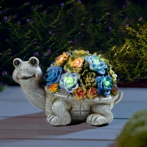 Solar Turtle Garden Statue for Lawn Ornaments Solar Garden Decor Outdoor Turtles - Picture 1 of 12