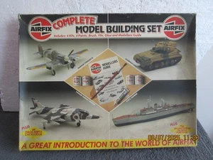 AIRFIX MODEL BUILDING SET HARRIER, TYPHOON, SCORPION TANK + HMS LEANDER - Picture 1 of 4