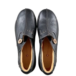 Clarks schwarz Leder Knopf Akzent Komfort Clogs Pantoletten Damengröße 7M - Bild 1 von 7