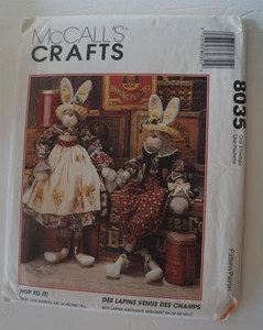 McCalls 8035 Hop To It Bunny Rabbit Doll & Clothes Sewing Pattern - Picture 1 of 2
