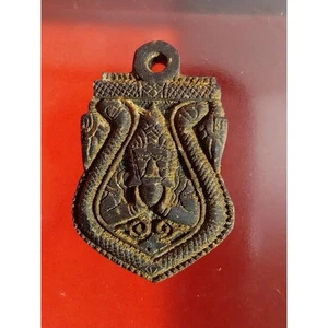 thai amulet Phra Rahu Omchan Carved One Eyed Shell Inscription LP Lae 1996 #02 - Picture 1 of 11