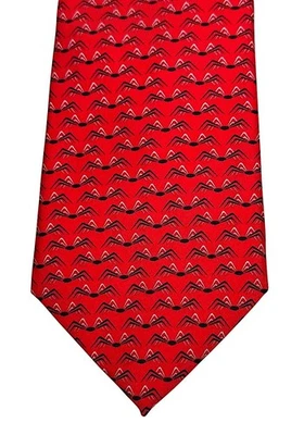 Corbata de Seda Viineyard Vines Hecha en EE. UU. Arañas Negras Roja Personalizada Espeluznante Foto 1 de 4