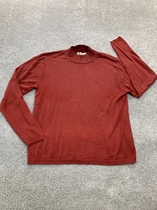 Orvis Sweater 100% Silk Women’s Medium Rust Orange Mock Neck Office Boho 70s - Picture 1 of 11