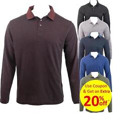 Austin Reed Polo Shirt Mens Contrast Cotton Long Sleeve Smart Size S M XL XXL