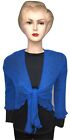 New Womens Tie Up Open Front Shrug Ladies Knitted Cropped Bolero beach summer