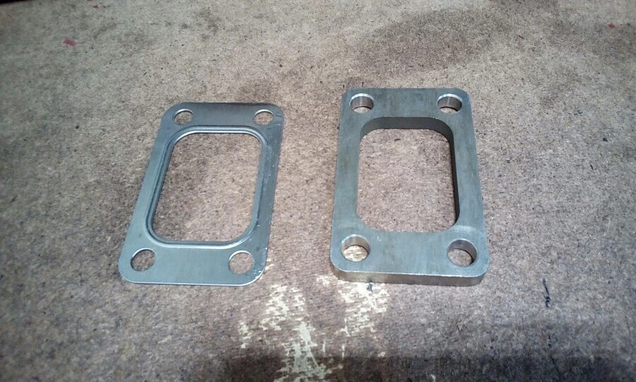 Brida de turbina colector turbo T3 T04E GT35 GT3582 + junta 4 pernos soldable SS304 Foto 1 de 1