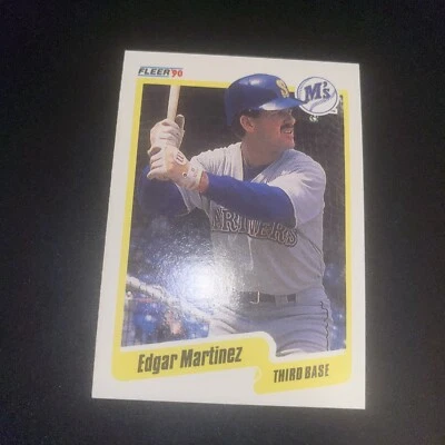 Fleer #520 1990 Edgar Martínez Seattle Mariners Salón de la fama Foto 1 de 2