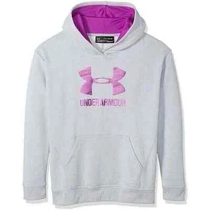 Under Armour Threadborne Fleece Hoodie 1298893-941 Girls Grey, Purple - Picture 1 of 1