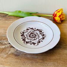 Set of 3 vintage soup plates with floral print, Soviet porcelain dinnerware set