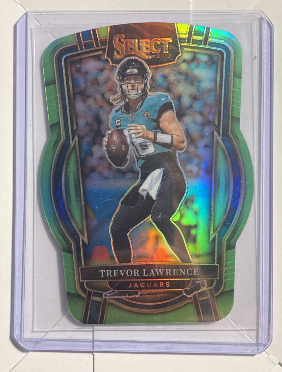 2022 Panini Select - Club Level Neon Green Prizm Die-Cut Trevor Lawrence /299