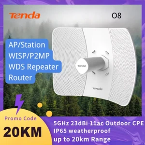 Tenda O8 Outdoor Access Point 433 Mbps Long Range CPE 5Ghz Wireless Bridge 23Dbi - Picture 1 of 6