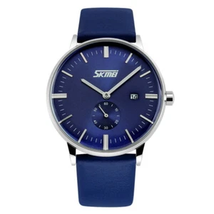 Reloj Pulsera Cuarzo Clásico Deportivo Nueva Fecha Hombre Correa Cuero Esfera Grande Día - Imagen 1 de 14