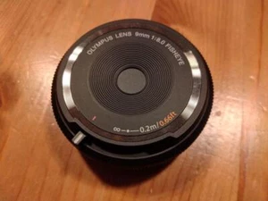 OLYMPUS BCL-0980 BK Fisheye Body Cap Lens Black 9mm F8.0 Wide Angle 140° Camera - Picture 1 of 2