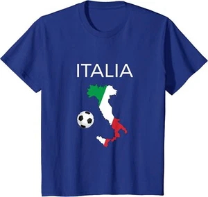 Italy Soccer Forza Azzurri Italian Football Gift Youth Unisex T-shirt - Picture 1 of 2