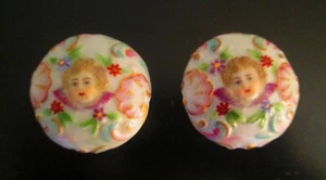 Meissen Pair of Porcelain Drawer Cabinet Pulls Knobs - Picture 1 of 7