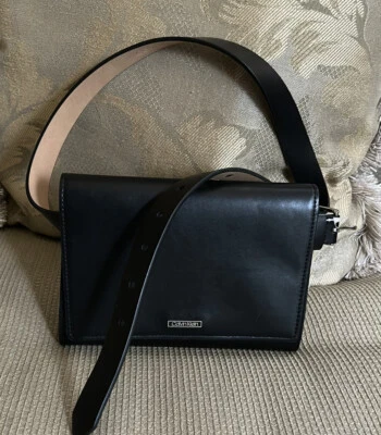 Calvin Klein Women's Black Faux Leather Belt Bag Fanny Pack Size S/M NEW $70 - Image 1 of 4