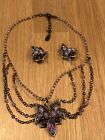 Jay Strongwater Matching Necklace And Clip On Earrings