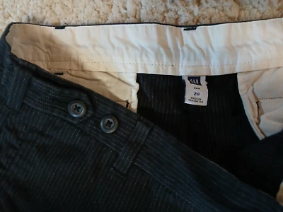 Pantalones cortos Gap negros/blancos a rayas 100 % algodón talla 20 Foto 1 de 4