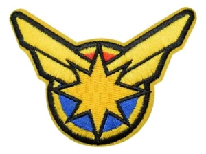 Captain Marvel Classic Burst Logo Embroidered 3" Tall Iron on Patch - Picture 1 of 1
