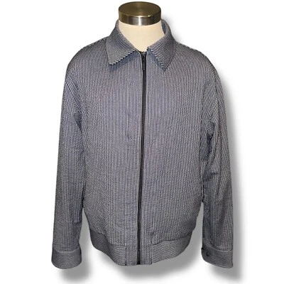 SamuelSohn Weekend Jacket Woven In Italy Men 42 Regular Gray Full Zip Collar Foto 1 de 4