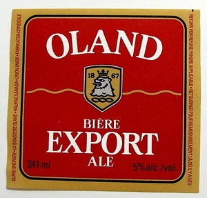 Oland Brewery OLAND EXPORT ALE beer label CANADA 341mL - Picture 1 of 1