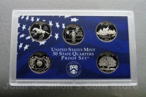 1999 U.S. State Quarters verkleidetes Proof 5-Münzen-Set (keine Box) - Bild 1 von 2