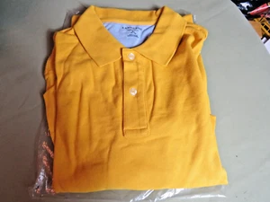 LANDS END NWT MENS SZ XL RUGBY ATLAS YELLOW LONG SLEEVE MESH POLO SHIRT LOT #64 - Picture 1 of 6