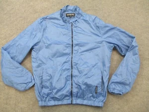 Members Only Jacket Mens Medium Blue Bomber Windbreaker Coat Full Zip Adult - Picture 1 of 11
