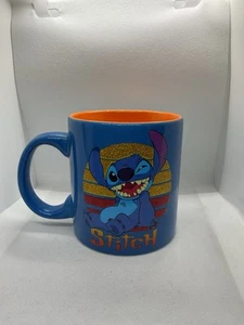 NEW Walt Disney Lilo And Stitch Glitter Mug 20 Ounce oz Coffee Tea Blue Orange - Picture 1 of 7