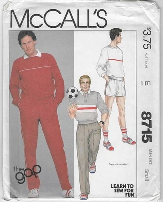 PANTALONES o PANTALONES CORTOS McCalls vintage sin cortar con patrón de costura 8715 para hombre cintura 28-30" Foto 1 de 2